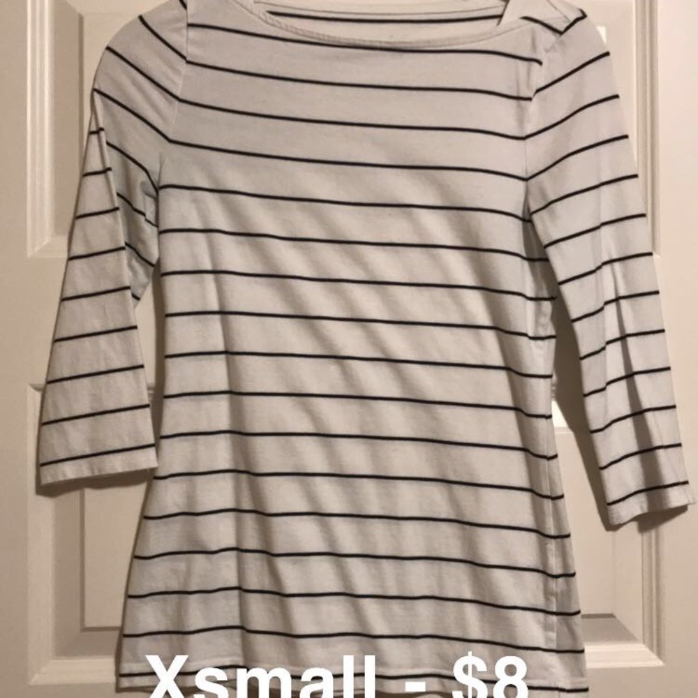 Three quarter length striped top
